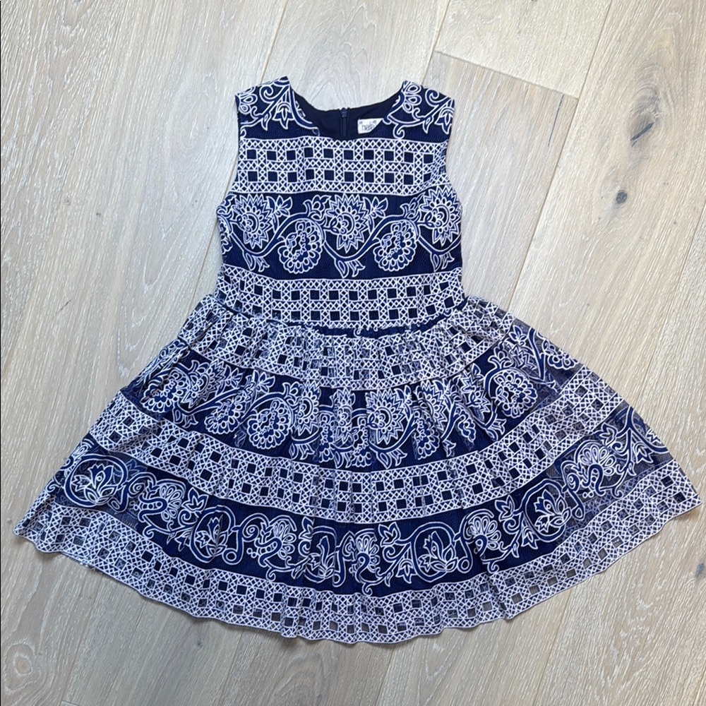 NWOT Halabaloo Blue and White Sleeveless Dress